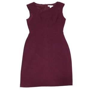 White House Black Market Size 4 Burgundy Knee Length Dress